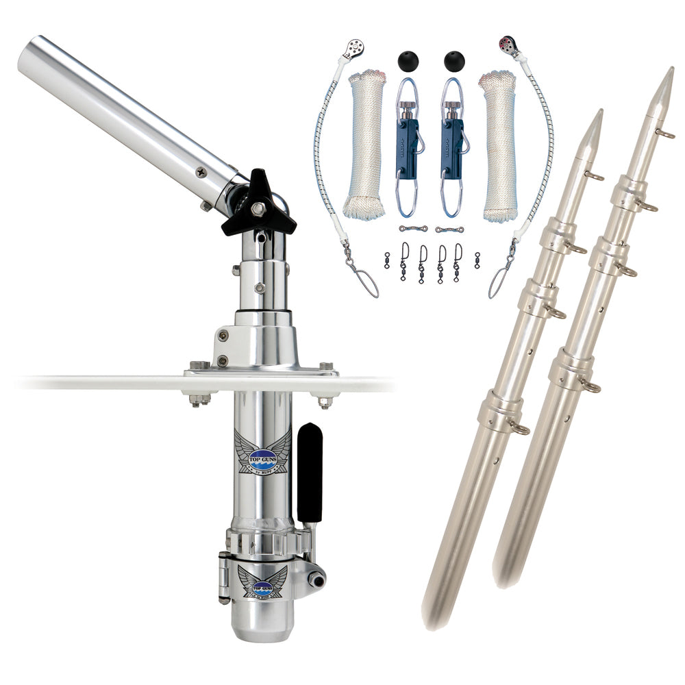 Rupp Classic Top Gun Outrigger Kit w18 Poles Complete Single Line Rigging Kit wKlickers Release Clips RADTPGN18T